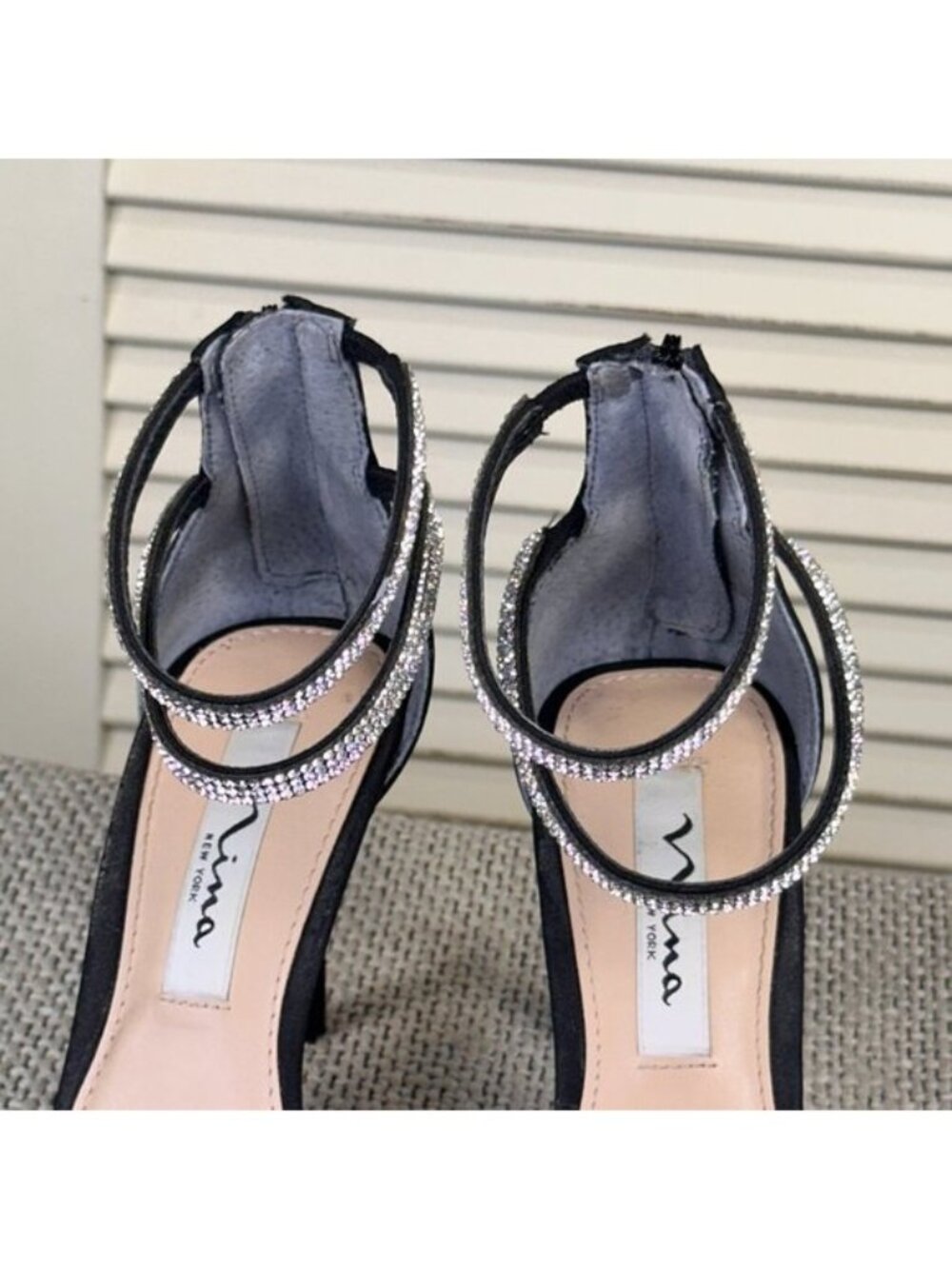 Nina New York Women's Black Satin Nikia Pointed Toe Evening Heels Pumps Size 5 - Picture 9 of 9